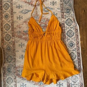 Orange Halter Romper